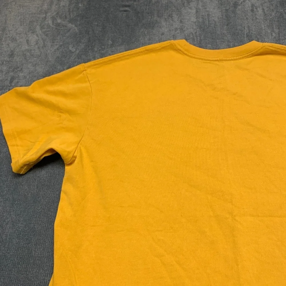 Under Armour T Shirt Men Large Yellow Loose Fit Logo Cotton Running Sportswear